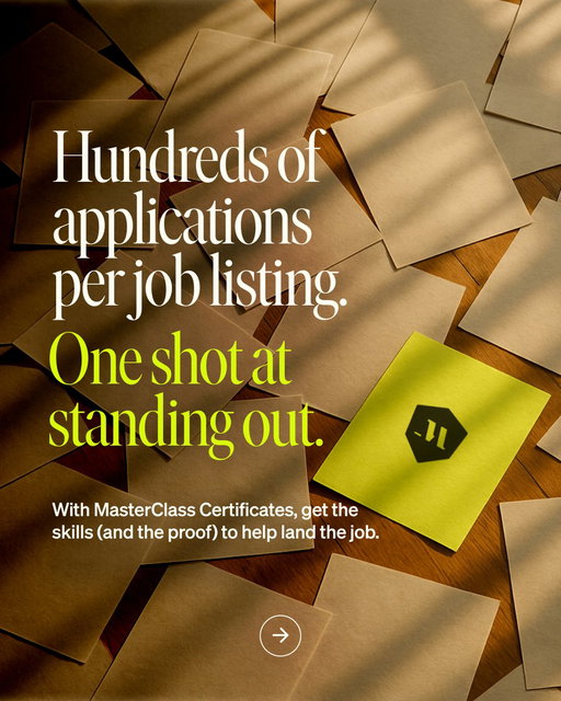 The market is moving fast.
Most résumés? Ignored.

MasterClass Certificates give you:

🛠️ Real-world projects
📜 Verifiable credentials
🚀 Skills for the next economy

Built with @Theteamatx, @NavySEALfnd, @nvidia  and @MSCloud.

Pre-Enroll today: https://t.co/lYoL6B2emp 