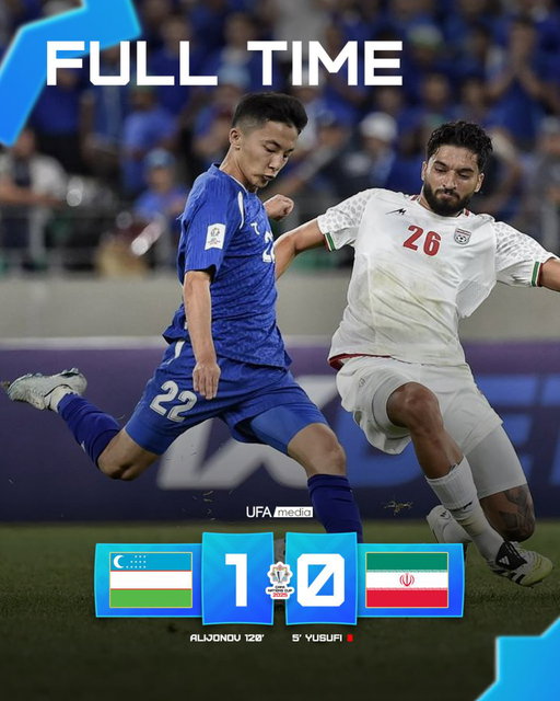 “CAFA Nations Cup 2025”

🇺🇿 Uzbekistan 1:0 IR Iran 🇮🇷
⚽️Khojiakbar Alijonov 120'

#MilliyJamoa🌟 Winner of the “CAFA Nations Cup 2025” 