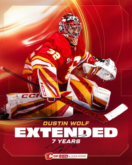 WOLF OF CALGARY 🐺

Dustin Wolf has signed a seven-year extension with an AAV of $7.5 million! 