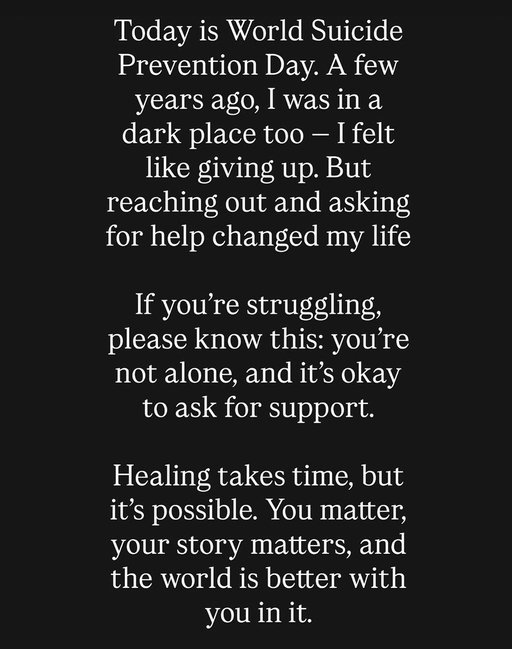 The world indeed is a better place with you in it ♥️
#WorldSuicidePreventionDay #SuicidePrevention 