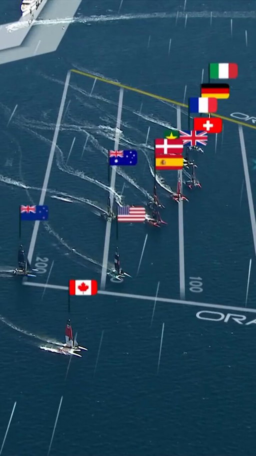 Absolute CHAOS at the start of Race 3! 😱😅

#SailGP 