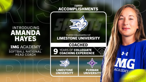 Welcome to the squad, Coach Hayes! 🥎

Amanda Hayes joins IMG Academy Softball as our new National Head Coach, bringing D1 coaching experience, a passion for development, and a drive to help athletes win their future. 