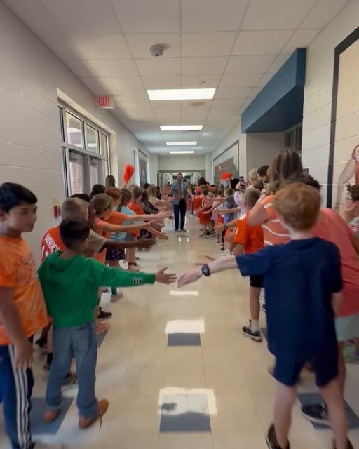 The best way to start a road trip. Quick stop at Clemson Elementary before we head south. 🐅🧡 