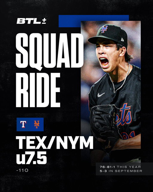 Tonight’s Squad Ride is tailing @BookitWithTrent’s SUPER RARE MLB Play of Year 👀

He better do his job.

Drop a like if you’re tailing 🚂

#AllForTx | #LGM 