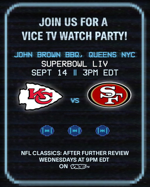 Hey @Chiefs Kingdom! Local to New York City? Want to relive Mahomes winning his first ring before the Eagles rematch? We’re hosting a watch party on Sunday at 3pm at @JohnBrownSmoke in Queens! 

Come watch NFL Classics: After Further Review Episode 2, covering Super Bowl LIV featuring Chris Jones, along with Chiefs superfans @ericstonestreet and Heidi Gardner. Then, stay for the rematch to see Kansas City battle the Philadelphia Eagles at 4:25pm!