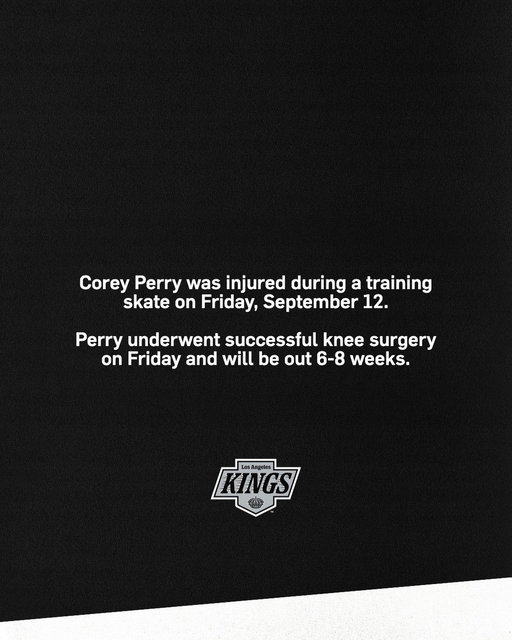 Update on #10 Corey Perry:

#GoKingsGo 