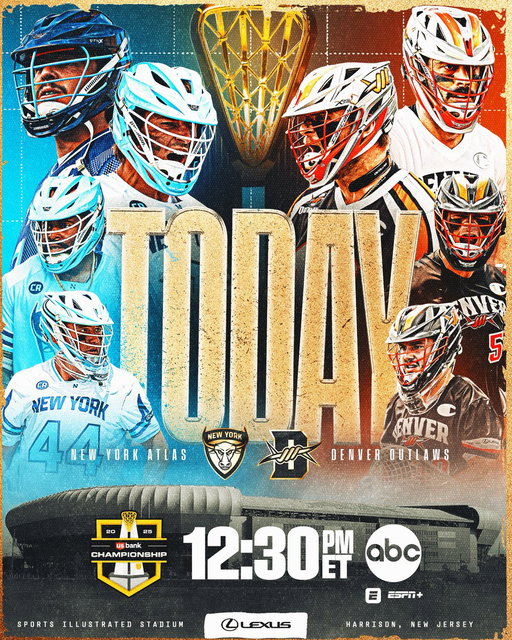 IT’S CHAMPIONSHIP SUNDAY! 🏆🔥

It all comes down to the 2025 @usbank Championship. 

@PLLAtlas VS. @DenverOutlaws 
12:30 PM ET on @ESPNPlus &amp; ABC! 