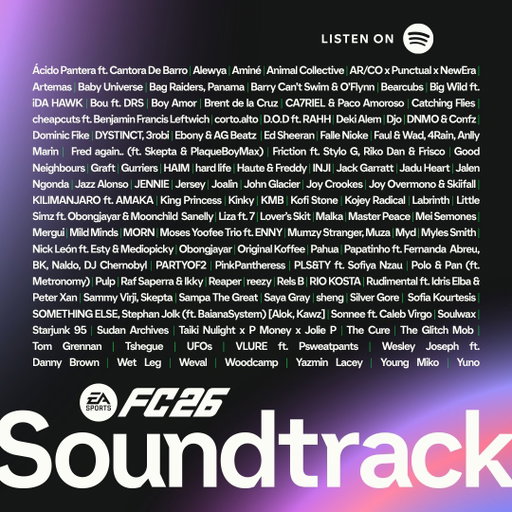 The Club is Yours. The Soundtrack is Yours. 

The #FC26 Soundtrack is here, the sound of The World's Game. Listen now on Spotify: https://t.co/SAZfiGRLIb 