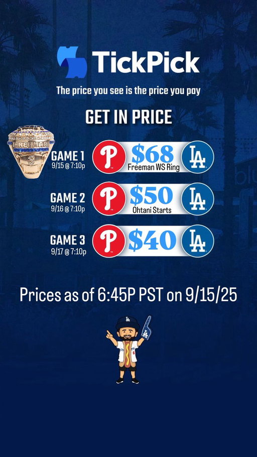 Possible Postseason Preview at Dodger Stadium! TickPick has your cheapest way into each game!
Link in comments gives you $10 off! 