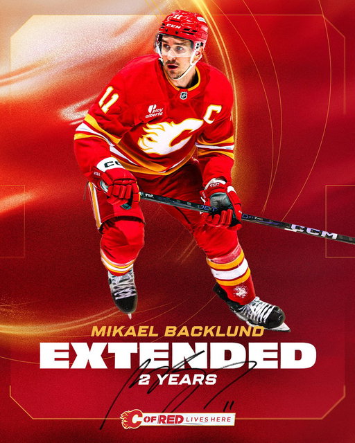 THAT'S OUR CAP 🫡

Mikael Backlund has signed a two-year extension with an AAV of $3.25 million! 