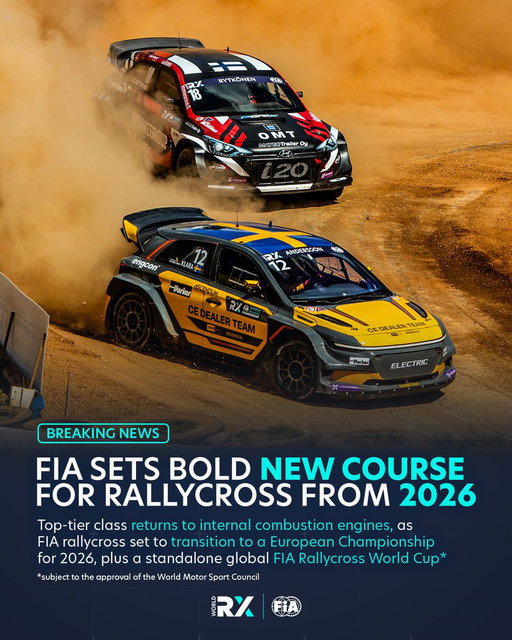 NEWS: The FIA has today announced a series of updates that will define the future of the rallycross championship. 

The changes establish a championship that is more competitive and stays true to the raw excitement that has always been at the heart of the discipline.

#WorldRX 