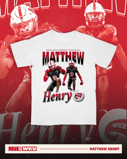 EXCLUSIVE RELEASE 🔴⚫️ Gear up for game day with the Matthew Henry’s limited edition tee‼️ Rock the red and support our Hilltopper! Available now – don’t miss out!

#wkufootball #wku #topsontop

➡️ https://t.co/gVBtNEEN3J 