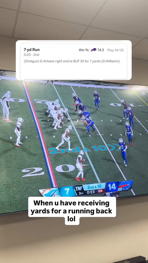 When u bet receiving yards for a RB lol 