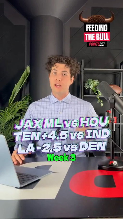 🍴🐂 WE MADE OUR NFL WEEK 3 PICKS ON FEEDING THE BULL!📈

Is Kit 3/3 or will he fumble his picks? Comment below what you think! 🏈

💥 Today: Jaguars v. Texans, Colts v. Titans, Chargers v Broncos. 📉

#FeedingTheBull #PointsBet #PointsBetCanada #football #NFL 