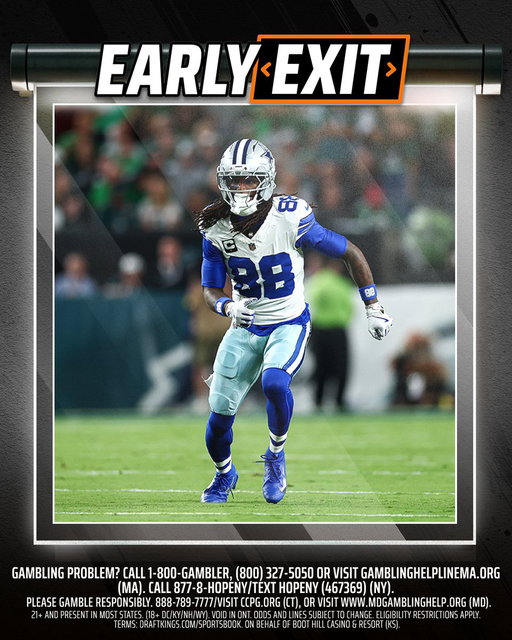 We are monitoring CeeDee Lambs injury. If he does not return in the 2nd Half, eligible customers will receive Early Exit cash credits within 24 hours. 