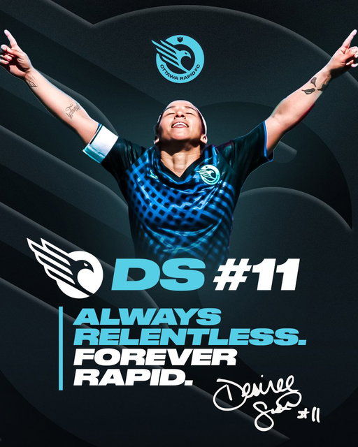 Desiree Scott will retire at the end of the 2025 NSL season. From scoring in our inaugural match to leading with passion, she’s left her mark on the Rapid and Canadian soccer. Join us Oct 8 as we celebrate her career and an unforgettable journey. 💙🪽 https://rapidfc.tbits.me/trk/hXCdc 