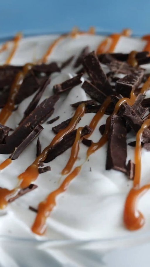 Does this chocolate caramel trifle with whipped cream need to be shared?! 
