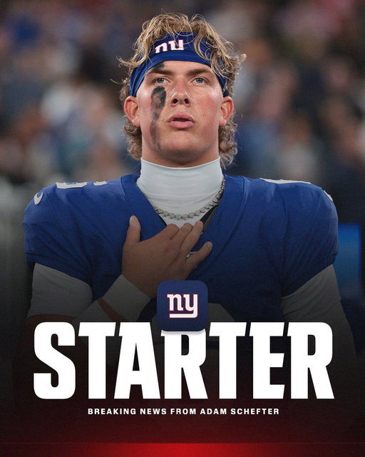 A QB change: Giants are planning to start rookie Jaxson Dart on Sunday vs. the Chargers, sources told ESPN. 