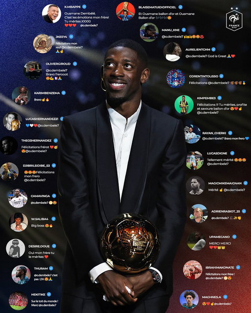 💬 Quelques messages pour 𝙊𝙪𝙨’ de la part de ses potes Bleus 💙

#FiersdetreBleus #ballondor 