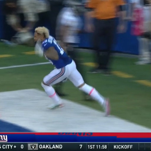 Odell Beckham Jr. 8 REC, 222 YDS, 2 TD 2016 Week 6 vs BAL 