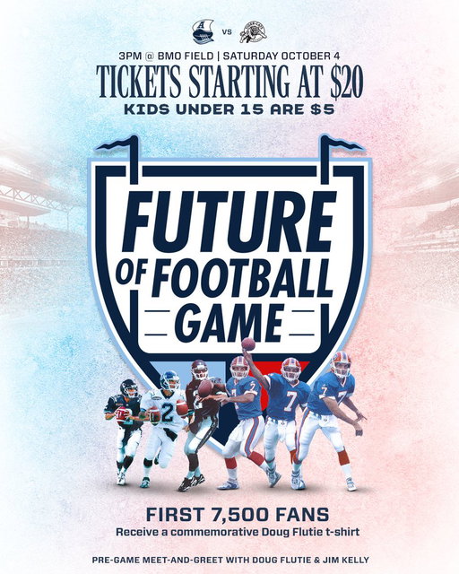 Jim Kelly. Doug Flutie. Future of Football game on October 4th at BMO Field 🌊

🎟️: https://t.co/ckwEwf54X0 