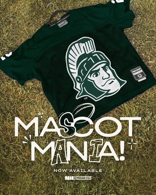 Sparty just became a style icon. 

Our new jersey makes the @TheRealSparty look as big and bold as his legendary look. 

Shop the collection and support athletes with the same strength as Sparty: https://t.co/0eujEZ0Lye 