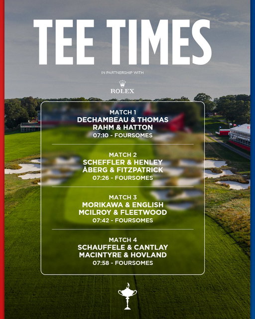 The opening session of the 2025 Ryder Cup is set 🏆

#RyderCup 