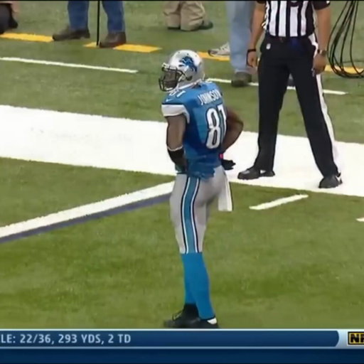 Calvin Johnson 14 REC, 329 YDS, 1 TD vs DAL 2013 Week 8

"The Stafford fake spike game" 