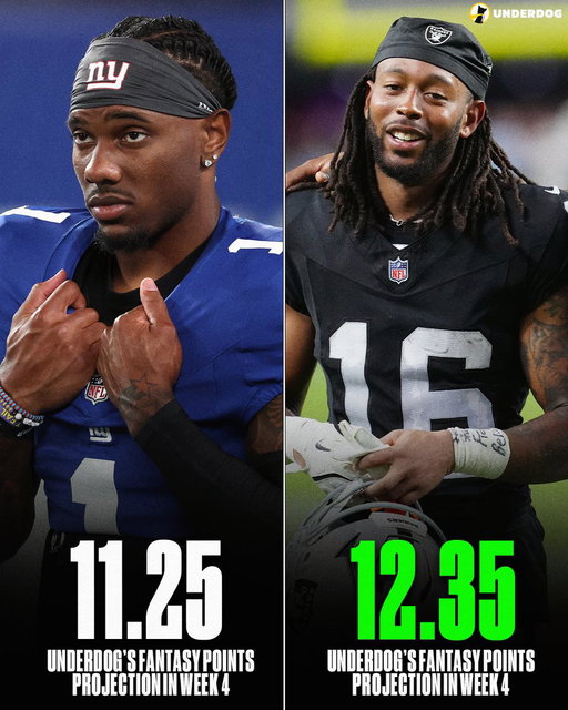 Malik Nabers is projected to score FEWER fantasy points than Jakobi Meyers in Week 4 🥴