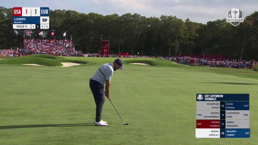 Shane Lowry let the American fans know all about it after winning this hole for the Europeans 👀 #RyderCup 
