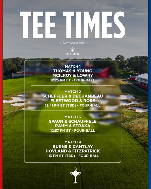 Your Saturday four-ball matches 👀

#RyderCup 