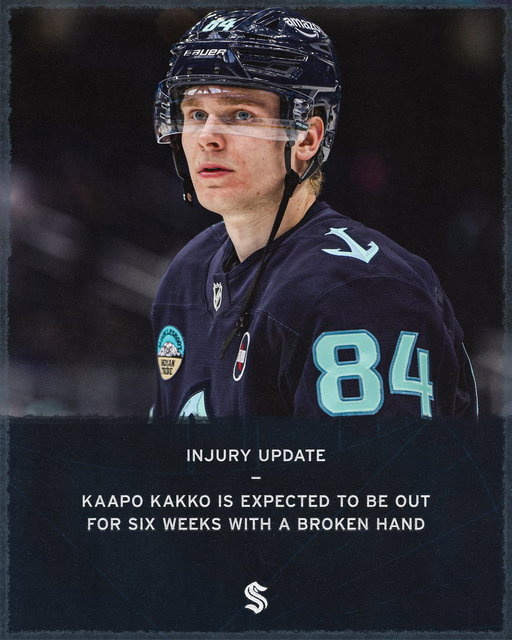 An update on #SeaKraken forward Kaapo Kakko: 