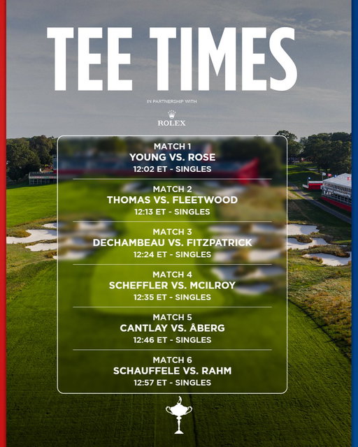 Sunday Singles Matches 🏆

#RyderCup 