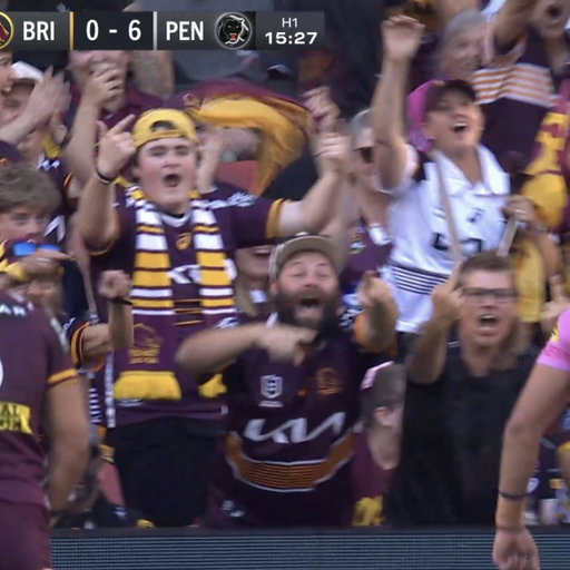 The one-finger salute from the Broncos faithful! 

#NRLBroncosPanthers 