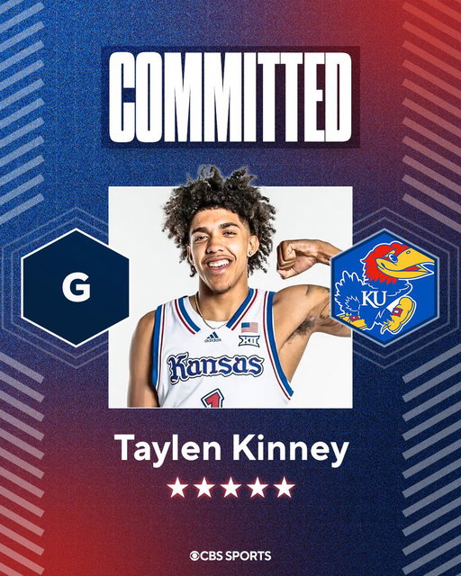 BREAKING: Taylen Kinney, the No. 1 overall point guard in the country, has committed to Kansas, he tells @247Sports. 

Story: https://t.co/X7oRjCAbIe 