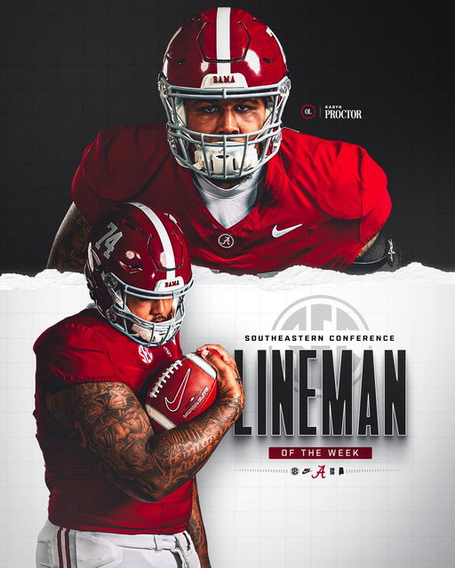 SEC Offensive Lineman of the Week! 💪
@KadynProctor1 

🔗: https://t.co/bbuZmPU1FL 