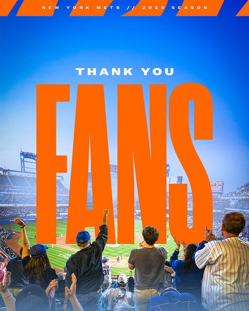 Thank you, Mets fans, for the support all season 🧡💙 #LGM 