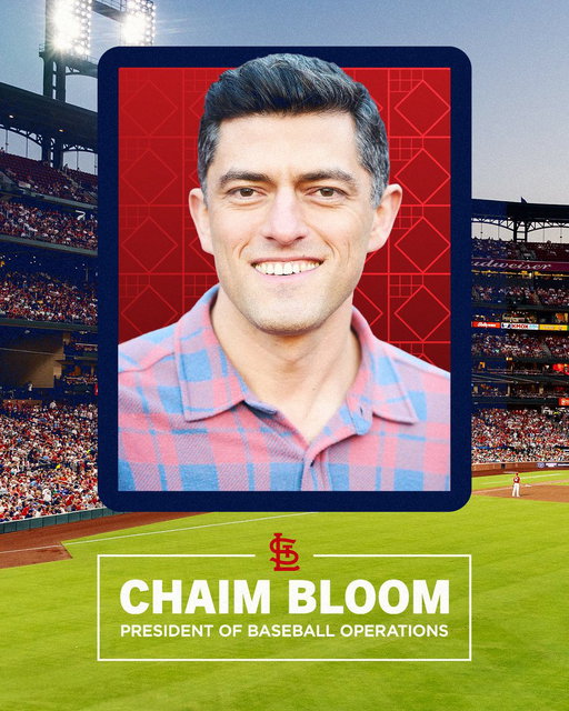 The St. Louis Cardinals are pleased to welcome Chaim Bloom as our next President of Baseball Operations. 