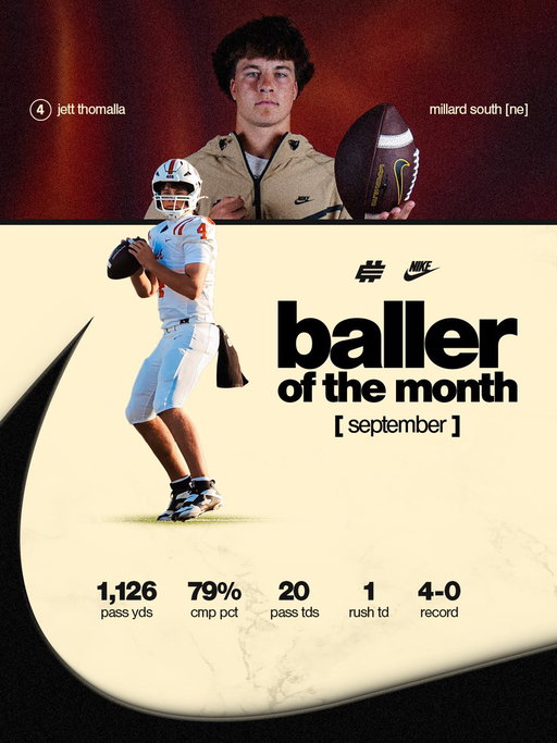 BALLER OF THE MONTH

🎯 @JettThomalla | @MSouthFootball 
