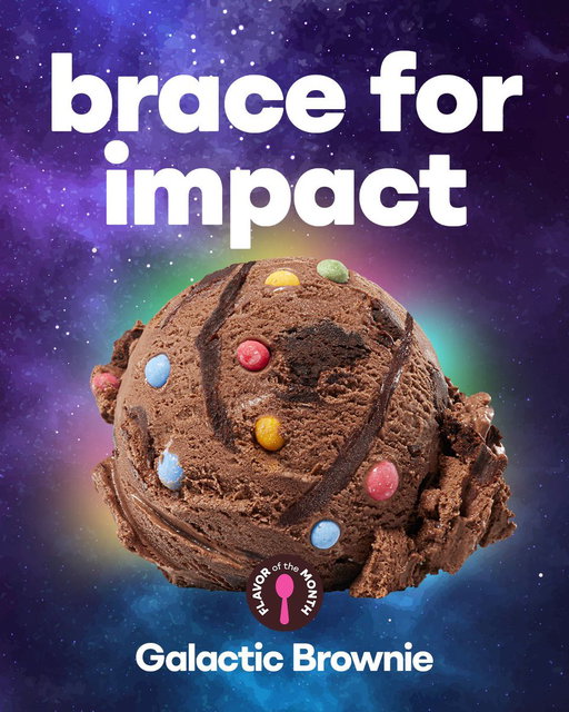 mercury in retrograde who?! our NEW flavor ✨Galactic Brownie✨ is here to beat it 🍫😋 order ahead in the BR App 