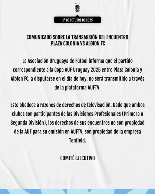 📣 𝐂𝐨𝐦𝐮𝐧𝐢𝐜𝐚𝐝𝐨 𝐝𝐞 𝐥𝐚 𝐀𝐔𝐅 