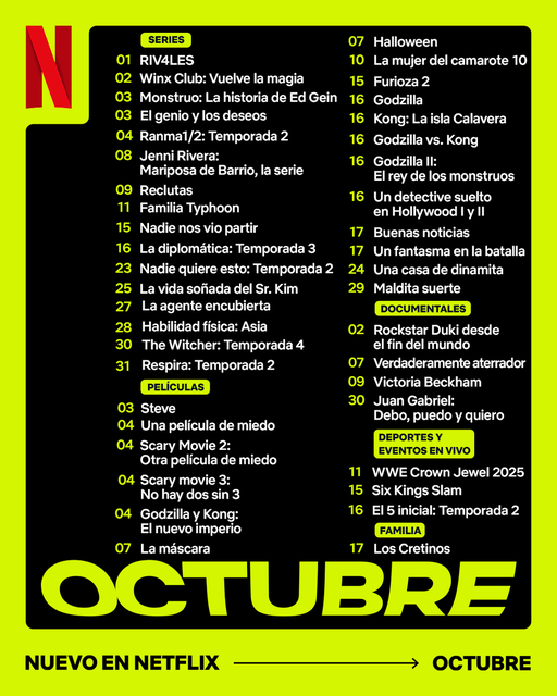‼️Llegó el mejor mes del año‼️, y con él, mi lista de imperdibles.🎃👻🕷️🕸️ ¿Qué van a ver primero? 👀 