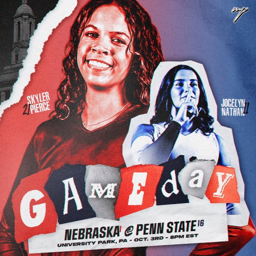 #1 Nebraska faces off reigning national champs #16 Penn St. 

@SkyPierce21 and Jocelyn Nathan hit the court tomorrow 8 PM EST. You don't wanna miss this 👀 