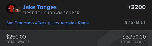 THE FIRST TOUCHDOWN IN THE RAMS vs 49ERS WILL GO TO… 