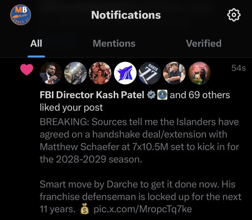 Rest easy now Matthew Schaefer fake contract tweet, I’ll see you in Valhalla. 