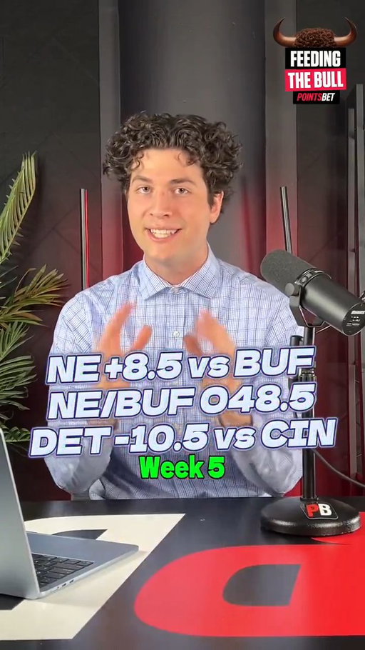 🍴🐂 NFL WEEK 5 PICKS ON FEEDING THE BULL!📈

Kit's having a pretty good season so far going 6/9 - will he go 3/3 this week or will he fumble his picks? Comment below what you think! 🏈

💥 Today: Bills v. Patriots, Lions v. Bengals. 📉

#FeedingTheBull #PointsBet #PointsBetCanada #football #NFL