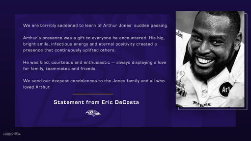 We are terribly saddened to learn of Arthur Jones’ sudden passing. 