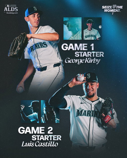 Lock it in 🔒

George Kirby is your ALDS Game 1 starter, while Luis Castillo gets the nod in Game 2. #SeizeTheMoment 