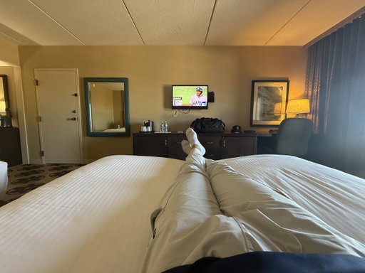 Not trying to shame this hotel but we gotta work on these TV sizes. 