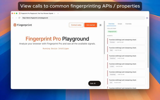 i'm building a web browser for reverse engineers!

* identify calls to common fingerprinting APIs
* decode/decrypt known data collector payloads
* override / hook things without leaving a trace
* detect obfuscated scripts &amp; deobfuscate

+ more 